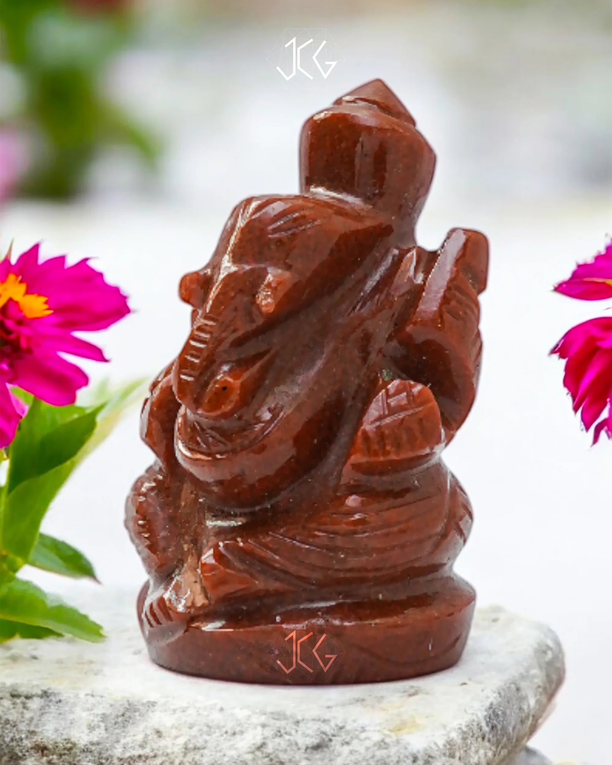 Red Aventurine Ganesha - Jaipur Crystal Gems